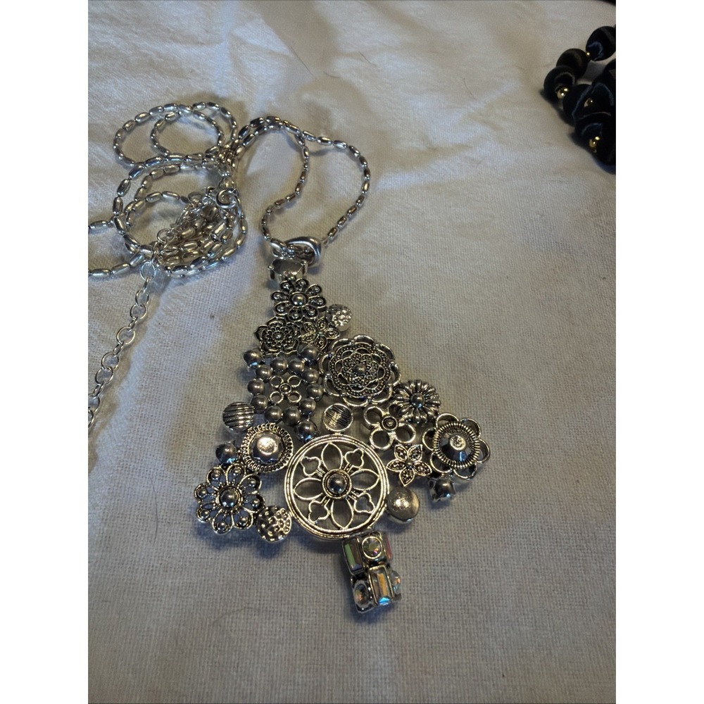 Vntg Retired Premier Christmas Tree Reversible ABCrystals 36"W/4"Extension Chain - Picture 5 of 6